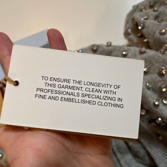 Micheal Kors Cashmere Sweater Cardigan Jacket Grey Studded - Picture 8 of 9